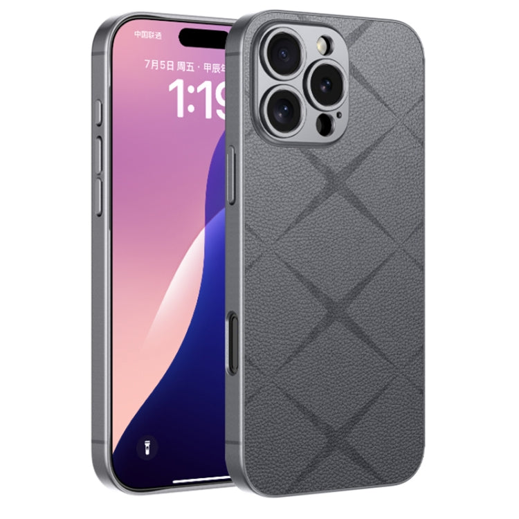 For iPhone 16 Pro Max GKK Asterism Metal Paint Skin Feel Leather Full Coverage Phone Case(Mountain Gray) - iPhone 16 Pro Max Cases by GKK | Online Shopping South Africa | PMC Jewellery | Buy Now Pay Later Mobicred