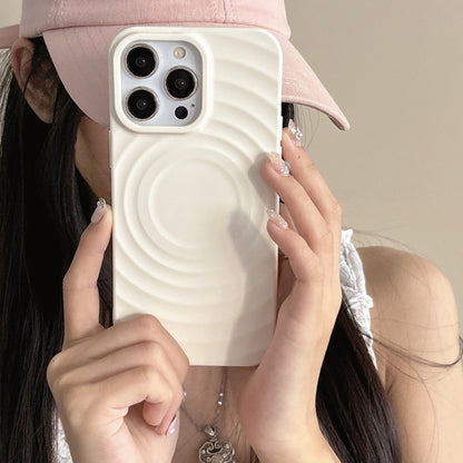 For iPhone 16 Pro Max Frosted Wave Texture MagSafe Magnetic TPU Phone Case(White) - iPhone 16 Pro Max Cases by PMC Jewellery | Online Shopping South Africa | PMC Jewellery | Buy Now Pay Later Mobicred