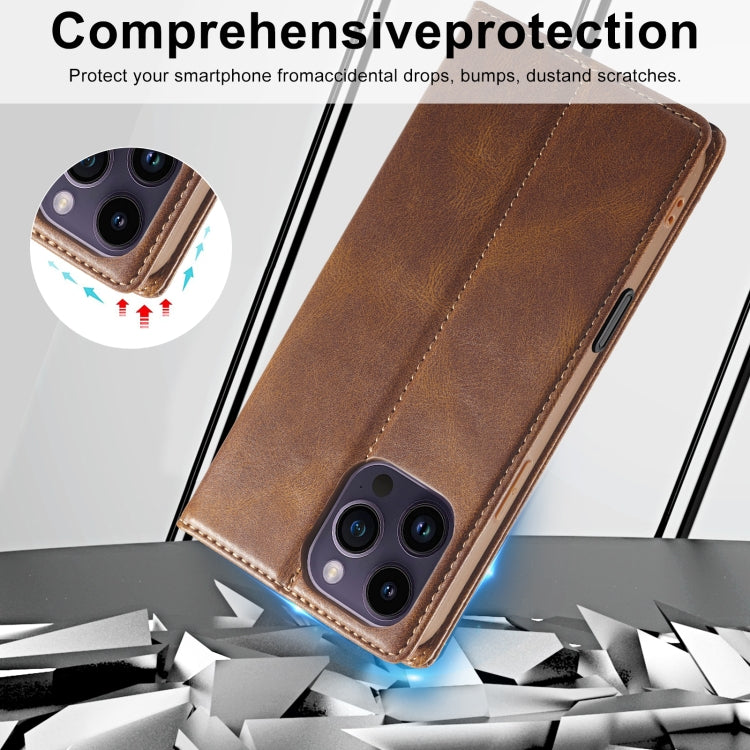 For iPhone 16 Pro Max LC.IMEEKE RFID Anti-theft Leather Phone Case(Brown) - iPhone 16 Pro Max Cases by LC.IMEEKE | Online Shopping South Africa | PMC Jewellery | Buy Now Pay Later Mobicred