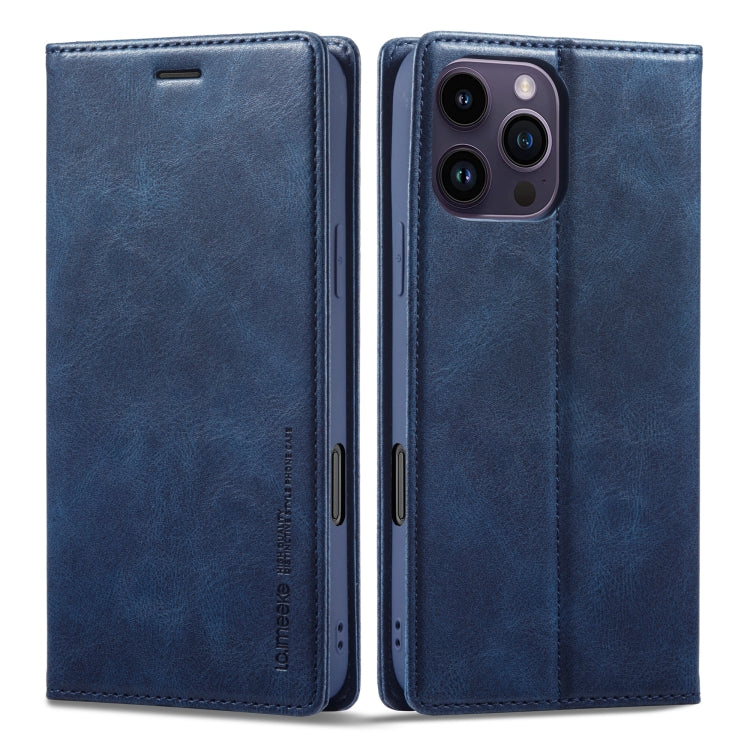 For iPhone 16 Pro LC.IMEEKE RFID Anti-theft Leather Phone Case(Blue) - iPhone 16 Pro Cases by LC.IMEEKE | Online Shopping South Africa | PMC Jewellery | Buy Now Pay Later Mobicred