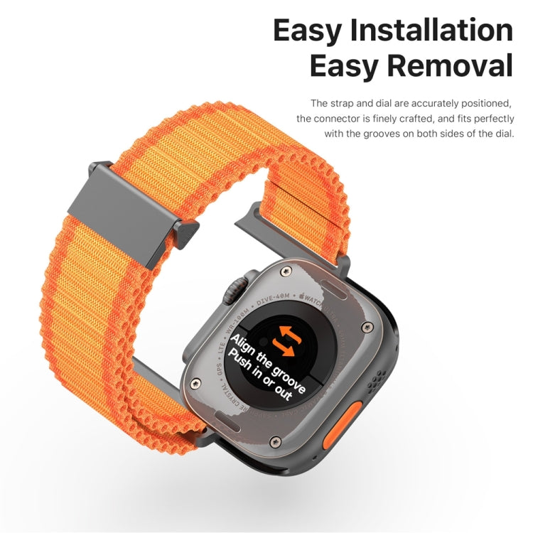 For Apple Watch SE 2023 44mm DUX DUCIS YC Series Ocean Nylon Watch Band(Orange) - Watch Bands by DUX DUCIS | Online Shopping South Africa | PMC Jewellery | Buy Now Pay Later Mobicred