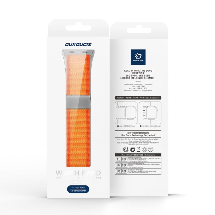 For Apple Watch Series 9 45mm DUX DUCIS YC Series Ocean Nylon Watch Band(Orange) - Watch Bands by DUX DUCIS | Online Shopping South Africa | PMC Jewellery | Buy Now Pay Later Mobicred