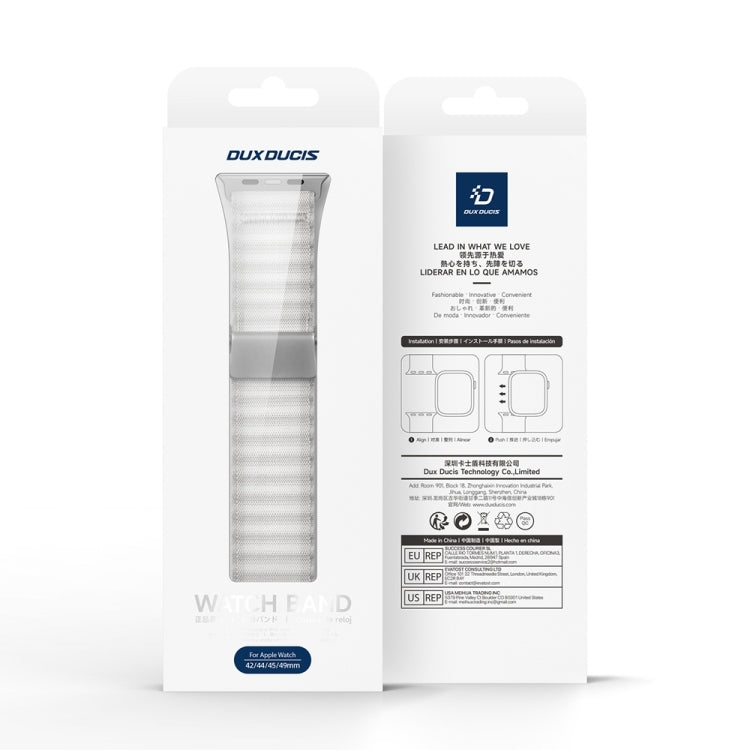 For Apple Watch Series 8 45mm DUX DUCIS YC Series Ocean Nylon Watch Band(White) - Watch Bands by DUX DUCIS | Online Shopping South Africa | PMC Jewellery | Buy Now Pay Later Mobicred