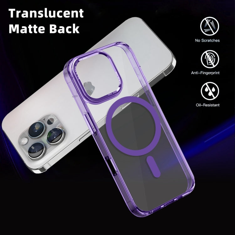 For iPhone 16 Pro Ice Color Magnetic Series Magsafe Magnetic PC Hybrid TPU Phone Case(Purple) - iPhone 16 Pro Cases by PMC Jewellery | Online Shopping South Africa | PMC Jewellery | Buy Now Pay Later Mobicred