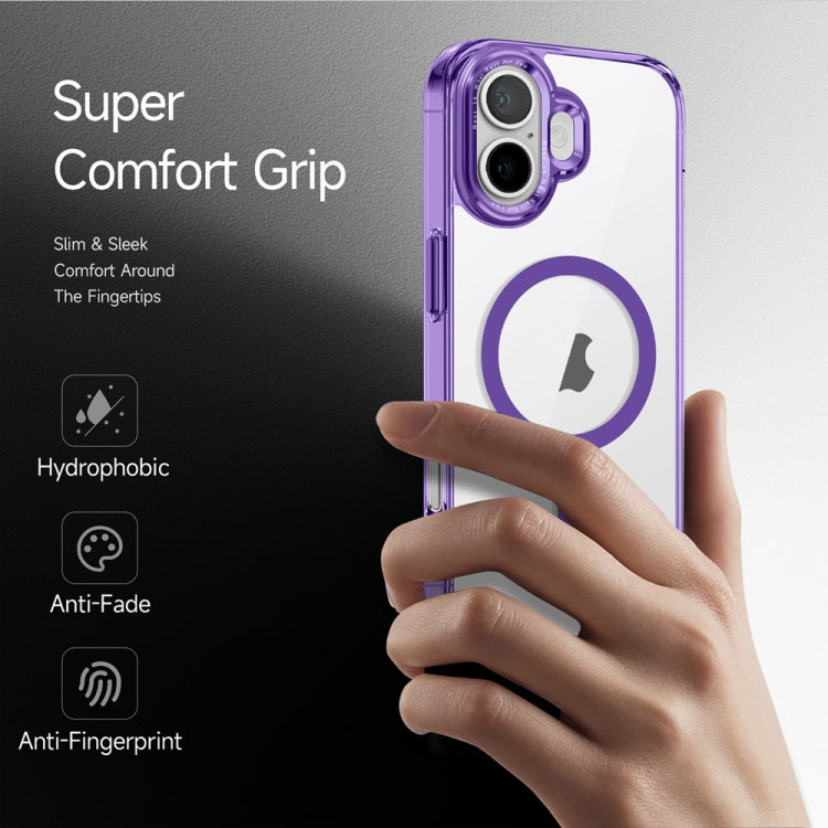 For iPhone 16 Ice Color Magnetic Series Magsafe Magnetic PC Hybrid TPU Phone Case(Purple) - iPhone 16 Cases by PMC Jewellery | Online Shopping South Africa | PMC Jewellery | Buy Now Pay Later Mobicred