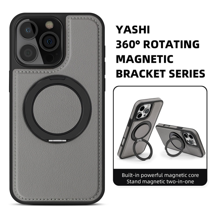 For iPhone 16 Pro Yashi 360 Degree Rotating MagSafe Holder Phone Case(Grey) - iPhone 16 Pro Cases by PMC Jewellery | Online Shopping South Africa | PMC Jewellery | Buy Now Pay Later Mobicred