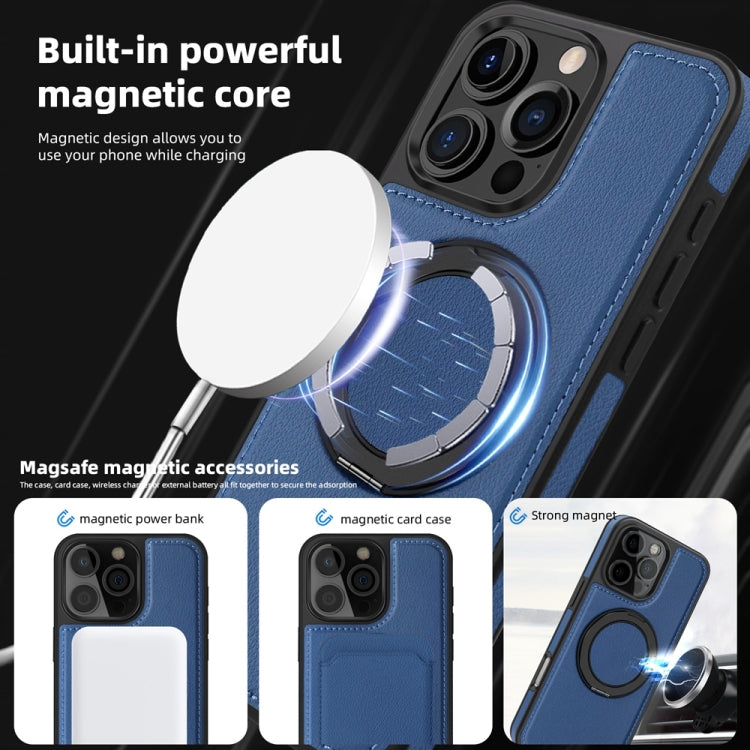 For iPhone 16 Pro Yashi 360 Degree Rotating MagSafe Holder Phone Case(Blue) - iPhone 16 Pro Cases by PMC Jewellery | Online Shopping South Africa | PMC Jewellery | Buy Now Pay Later Mobicred