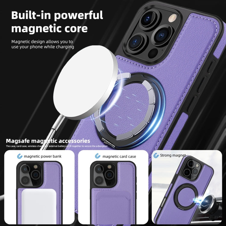 For iPhone 16 Pro Yashi 360 Degree Rotating MagSafe Holder Phone Case(Purple) - iPhone 16 Pro Cases by PMC Jewellery | Online Shopping South Africa | PMC Jewellery | Buy Now Pay Later Mobicred