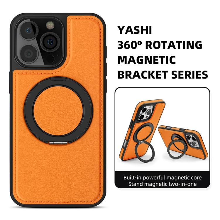 For iPhone 16 Yashi 360 Degree Rotating MagSafe Holder Phone Case(Orange) - iPhone 16 Cases by PMC Jewellery | Online Shopping South Africa | PMC Jewellery | Buy Now Pay Later Mobicred