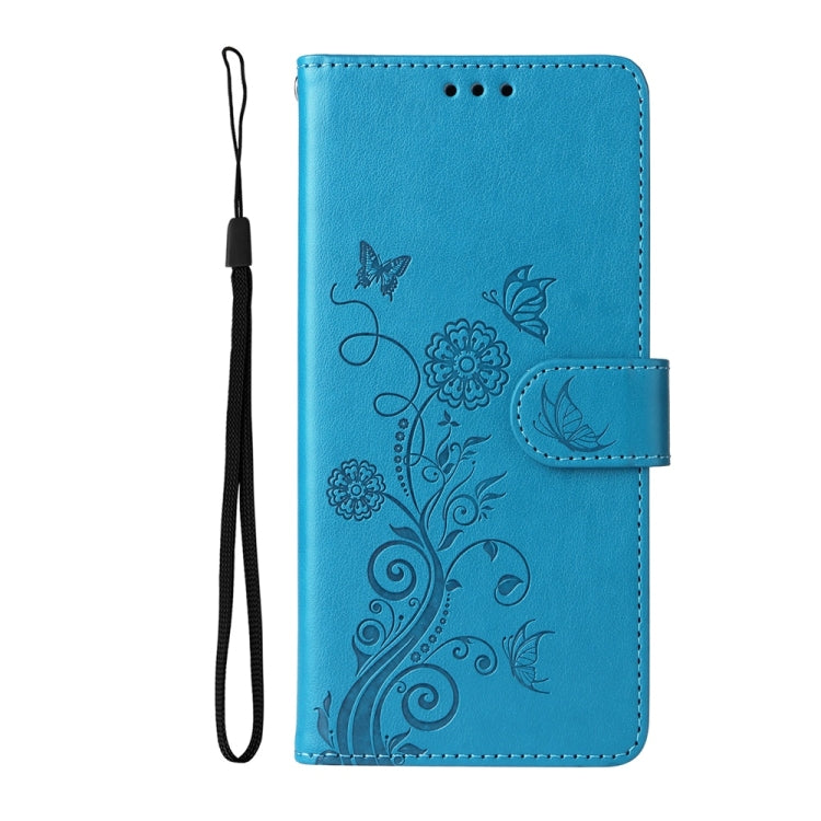 For Samsung Galaxy S25 Ultra 5G Embossed Butterfly Flowers Leather Phone Case(Blue) - Galaxy S25 Ultra 5G Cases by PMC Jewellery | Online Shopping South Africa | PMC Jewellery | Buy Now Pay Later Mobicred