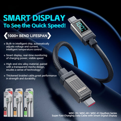 WK WDC-40 Smart Digital Display 1.2m PD27W Type-C to 8 Pin Fast Charging Data Cable(Black Grey) - 2 in 1 Cable by WK | Online Shopping South Africa | PMC Jewellery | Buy Now Pay Later Mobicred