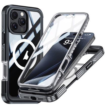 For iPhone 16 Pro Max RedPepper Tempered Glass MagSafe Phone Case(Black Grey) - iPhone 16 Pro Max Cases by RedPepper | Online Shopping South Africa | PMC Jewellery | Buy Now Pay Later Mobicred