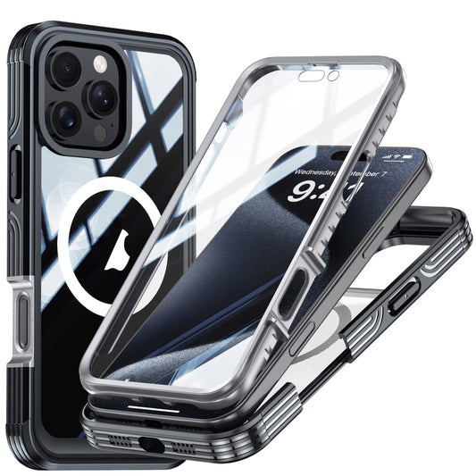 For iPhone 16 Pro RedPepper Tempered Glass MagSafe Phone Case(Black Grey) - iPhone 16 Pro Cases by RedPepper | Online Shopping South Africa | PMC Jewellery | Buy Now Pay Later Mobicred