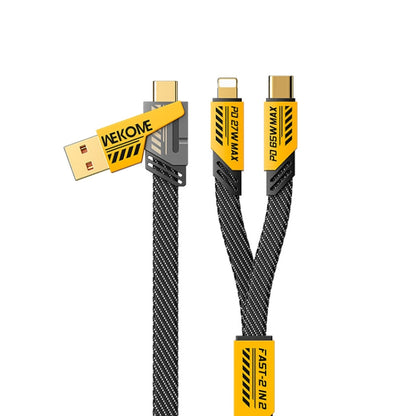 WK WDC-26 1.2m 65W USB / Type-C to Type-C / 8 Pin Magnetic Fast Charging Data Cable(Yellow) - Multifunction Cable by WK | Online Shopping South Africa | PMC Jewellery | Buy Now Pay Later Mobicred