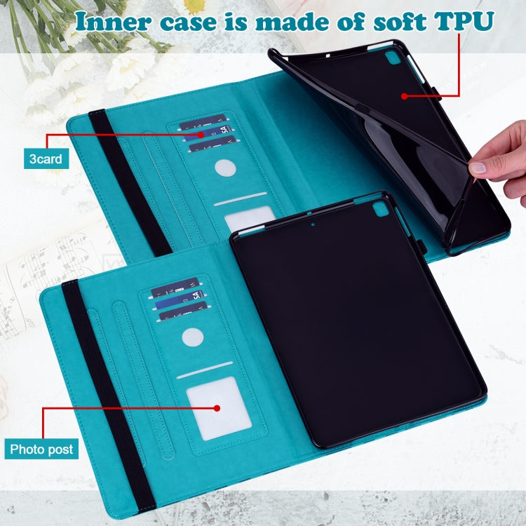 For Honor Pad X9 Tree & Deer Embossed Leather Tablet Case(Blue) - Honor by PMC TechLife | Online Shopping South Africa | PMC TechLife | Buy Now Pay Later Mobicred
