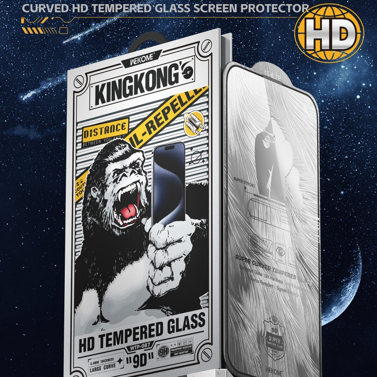 For iPhone 16 Plus / 15 Plus WK WTP-087 Space King Kong 9D Curved HD Tempered Glass Screen Protector - iPhone 16 Plus Tempered Glass by WK | Online Shopping South Africa | PMC Jewellery | Buy Now Pay Later Mobicred