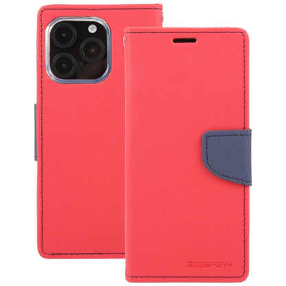 For iPhone 16 Pro GOOSPERY FANCY DIARY Cross Texture Leather Phone Case(Red) - iPhone 16 Pro Cases by GOOSPERY | Online Shopping South Africa | PMC Jewellery | Buy Now Pay Later Mobicred