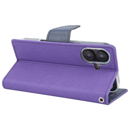 For iPhone 16 Plus GOOSPERY FANCY DIARY Cross Texture Leather Phone Case(Purple) - iPhone 16 Plus Cases by GOOSPERY | Online Shopping South Africa | PMC Jewellery | Buy Now Pay Later Mobicred