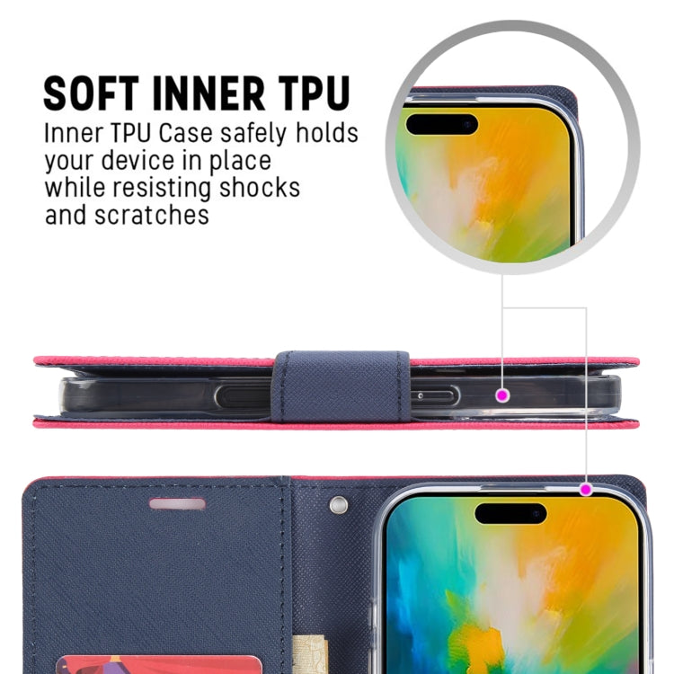 For iPhone 16 Pro GOOSPERY FANCY DIARY Cross Texture Leather Phone Case(Purple) - iPhone 16 Pro Cases by GOOSPERY | Online Shopping South Africa | PMC Jewellery | Buy Now Pay Later Mobicred