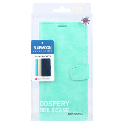 For iPhone 16 GOOSPERY BLUE MOON Crazy Horse Texture Leather Phone Case(Mint Green) - iPhone 16 Cases by GOOSPERY | Online Shopping South Africa | PMC Jewellery | Buy Now Pay Later Mobicred