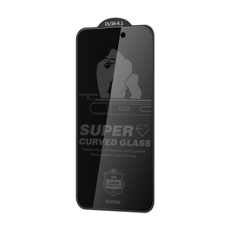 For iPhone 16 / 15 WK WTP-092 King Kong 6D Curved 28 Degree Privacy Tempered Glass Film - iPhone 16 Tempered Glass by WK | Online Shopping South Africa | PMC Jewellery | Buy Now Pay Later Mobicred