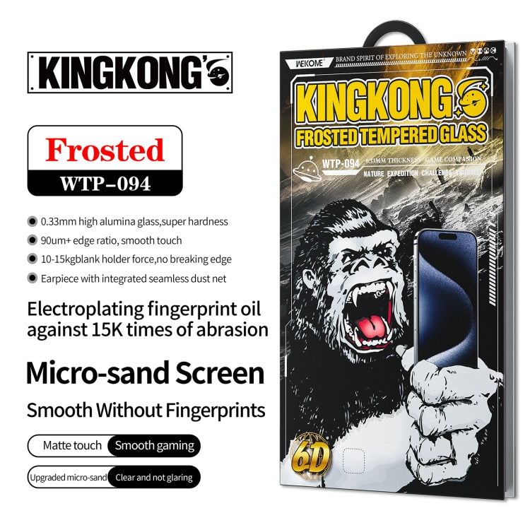 For iPhone 16 / 15 WK WTP-094 King Kong 6D Curved Frosted Tempered Glass Film - iPhone 16 Tempered Glass by WK | Online Shopping South Africa | PMC Jewellery | Buy Now Pay Later Mobicred