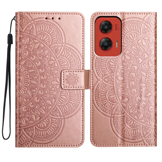 For Motorola Moto G Stylus 5G 2024 Flower Embossed Leather Phone Case(Rose Gold) - Motorola Cases by PMC Jewellery | Online Shopping South Africa | PMC Jewellery | Buy Now Pay Later Mobicred