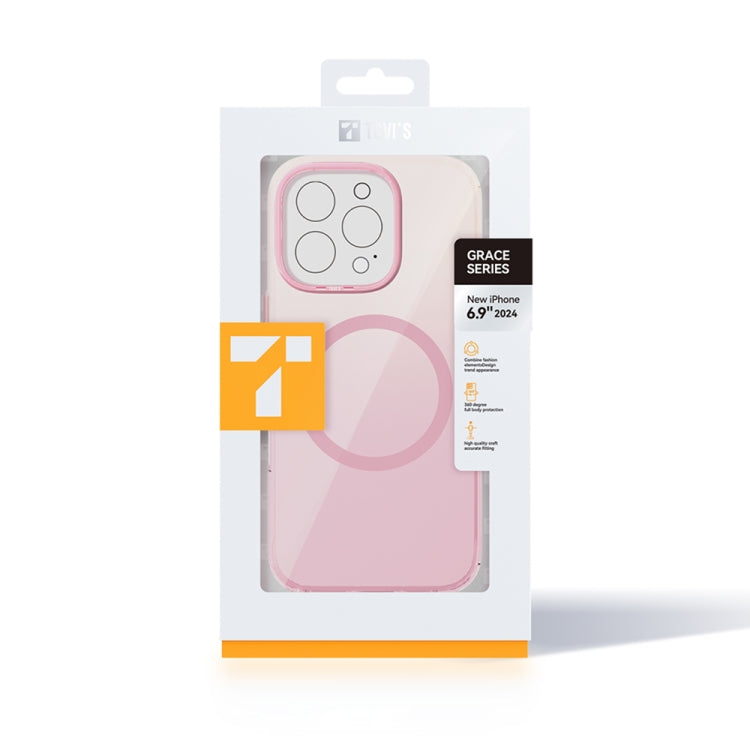 For iPhone 16 Plus TGVIS Grace Series MagSafe Magnetic Phone Case(Pink) - iPhone 16 Plus Cases by TGVIS | Online Shopping South Africa | PMC Jewellery | Buy Now Pay Later Mobicred