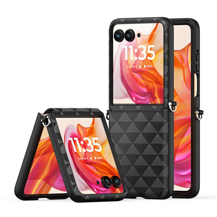 For Motorola Razr 50 Ultra DUX DUCIS Fitt Series TPU + PU Texture Full Cover Phone Case(Black) - Motorola Cases by DUX DUCIS | Online Shopping South Africa | PMC Jewellery | Buy Now Pay Later Mobicred