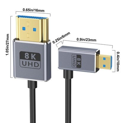 30cm Coaxial Micro HDMI to HDMI 8K UHD 48Gbps Video Connection Cable, Style:Right Elbow - Cable by PMC Jewellery | Online Shopping South Africa | PMC Jewellery | Buy Now Pay Later Mobicred