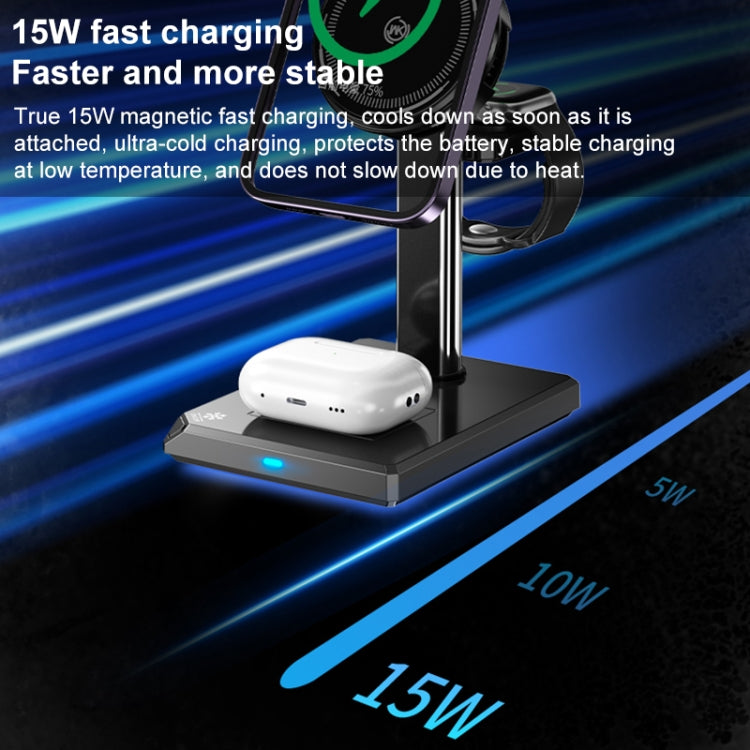 WK WP-U176 15W 4 in 1 Magnetic Cooling Wireless Charging Holder(White) - Wireless Charger by WK | Online Shopping South Africa | PMC Jewellery | Buy Now Pay Later Mobicred