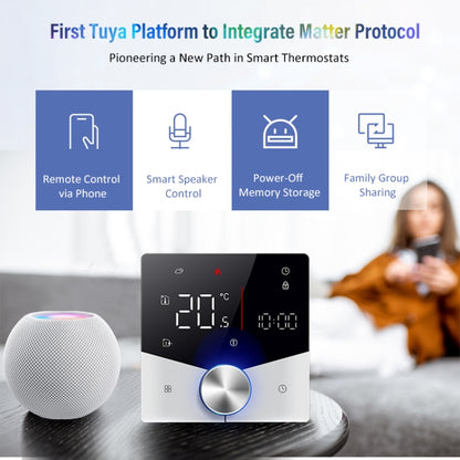 BHT-009GBLW-MT Electric Heating WiFi Smart Home LED Thermostat with Matter(White) - Thermostat & Thermometer by PMC Jewellery | Online Shopping South Africa | PMC Jewellery | Buy Now Pay Later Mobicred