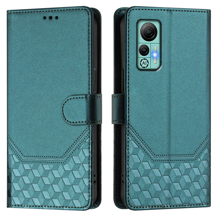 For Ulefone Note 14 Honeycomb Embossing RFID Leather Phone Case(Peacock Green) - Ulefone Cases by PMC Jewellery | Online Shopping South Africa | PMC Jewellery | Buy Now Pay Later Mobicred