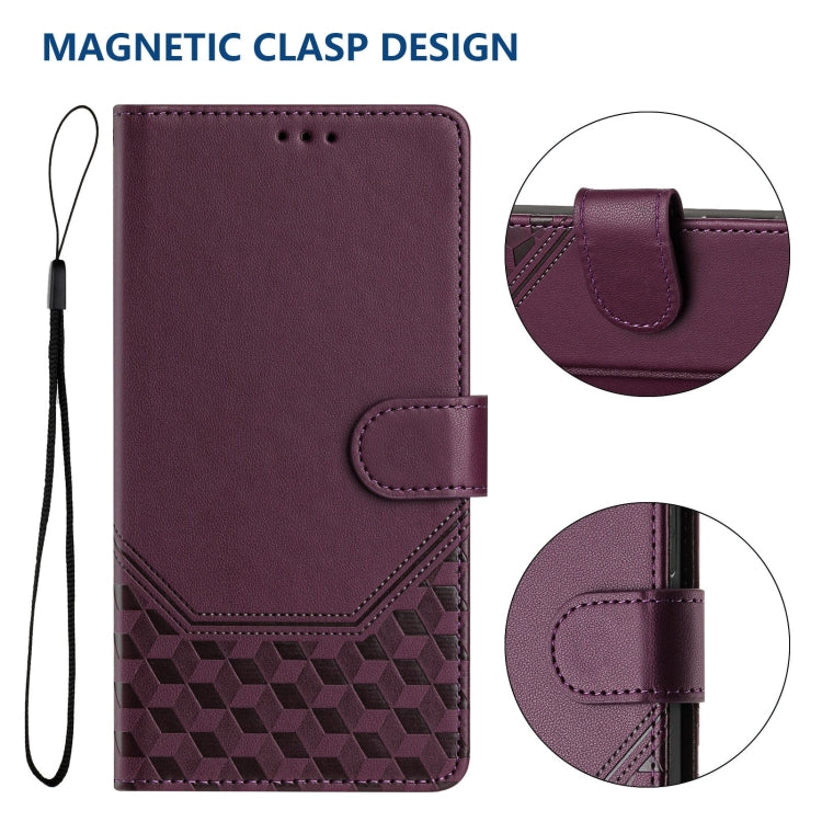 For Ulefone Note 18 Ultra Honeycomb Embossing RFID Leather Phone Case(Violet) - Ulefone Cases by PMC Jewellery | Online Shopping South Africa | PMC Jewellery | Buy Now Pay Later Mobicred