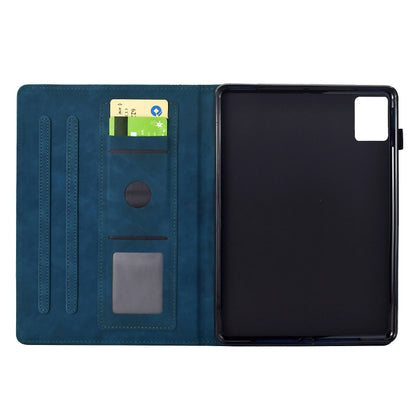 For Lenovo Tab M11 / Xiaoxin Pad 2024 Cats Embossed Leather Smart Tablet Case(Dark Blue) - Lenovo by PMC Jewellery | Online Shopping South Africa | PMC Jewellery | Buy Now Pay Later Mobicred