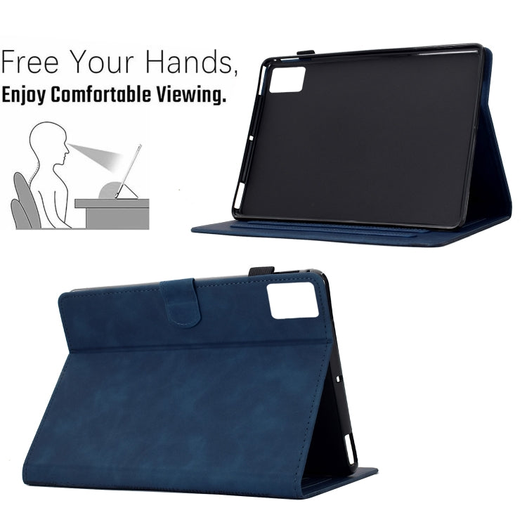 For Lenovo Tab M11 / Xiaoxin Pad 2024 Cats Embossed Leather Smart Tablet Case(Dark Blue) - Lenovo by PMC Jewellery | Online Shopping South Africa | PMC Jewellery | Buy Now Pay Later Mobicred