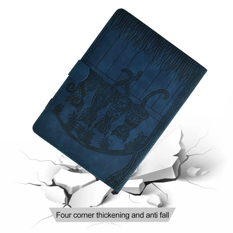 For Lenovo Tab M11 / Xiaoxin Pad 2024 Cats Embossed Leather Smart Tablet Case(Dark Blue) - free shipping - PMC Jewellery - Order now!