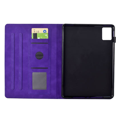 For Lenovo Tab M11 / Xiaoxin Pad 2024 Cats Embossed Leather Smart Tablet Case(Purple) - Lenovo by PMC Jewellery | Online Shopping South Africa | PMC Jewellery | Buy Now Pay Later Mobicred