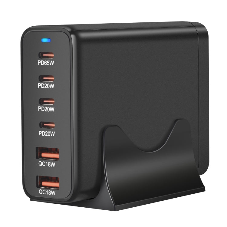 155W 4Type-C, 2USB 6-Ports Desktop Fast Charger, Plug Type:UK Plug(Black) - Multifunction Charger by PMC Jewellery | Online Shopping South Africa | PMC Jewellery | Buy Now Pay Later Mobicred