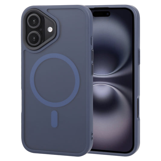 For iPhone 16 Plus GEBEI Skin Feel MagSafe Magnetic Phone Case(Blue) - iPhone 16 Plus Cases by GEBEI | Online Shopping South Africa | PMC Jewellery | Buy Now Pay Later Mobicred