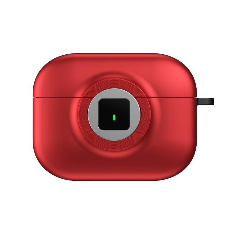 For AirPods Pro Camera Series PC + TPU Headset Shockproof Carbon Fibre Case(Red) - For AirPods Pro by PMC Jewellery | Online Shopping South Africa | PMC Jewellery | Buy Now Pay Later Mobicred