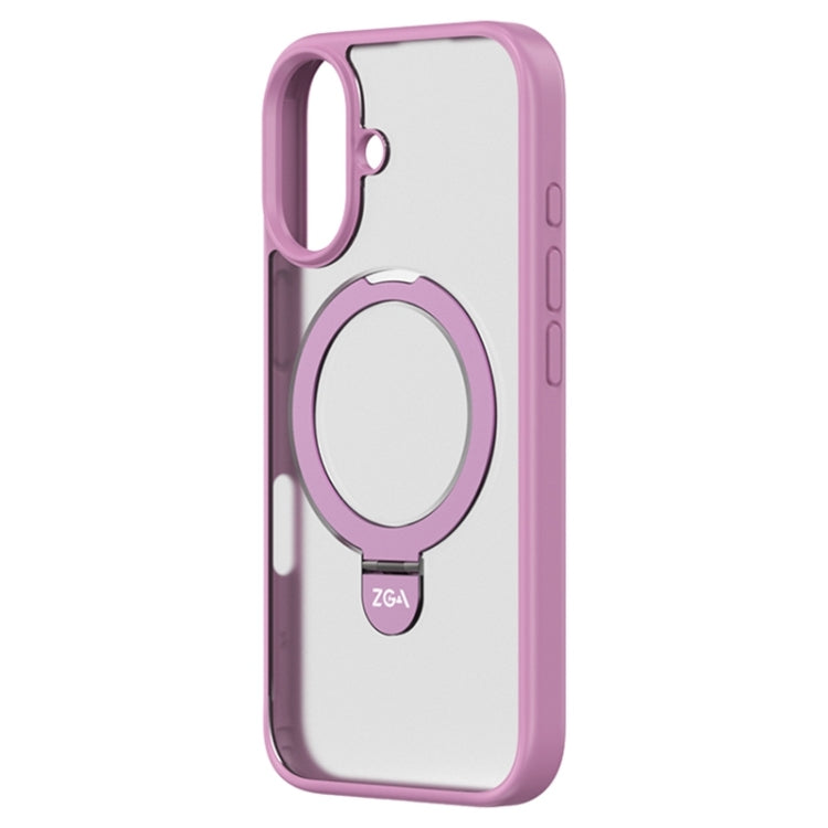 For iPhone 16 Plus ZGA Magsafe Holder PC Hybrid TPU Phone Case(Pink) - iPhone 16 Plus Cases by ZGA | Online Shopping South Africa | PMC Jewellery | Buy Now Pay Later Mobicred