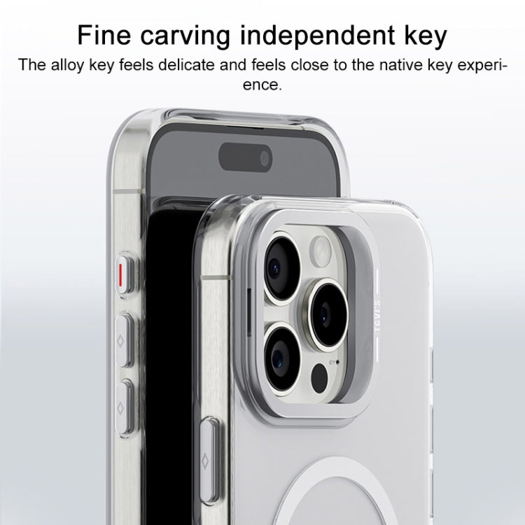 For iPhone 16 Pro Max TGVIS Stand Series MagSafe Phone Case with Lens Frame Holder(Transparent) - iPhone 16 Pro Max Cases by TGVIS | Online Shopping South Africa | PMC Jewellery | Buy Now Pay Later Mobicred