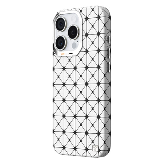 For iPhone 16 Pro TGVIS VIDA Series MagSafe Magnetic PU Leather Phone Case(Silver Plaid) - iPhone 16 Pro Cases by TGVIS | Online Shopping South Africa | PMC Jewellery | Buy Now Pay Later Mobicred