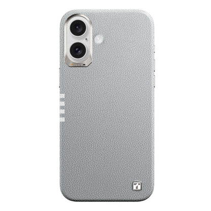 For iPhone 16 TGVIS VIDA Series MagSafe Magnetic PU Leather Phone Case(Grey) - iPhone 16 Cases by TGVIS | Online Shopping South Africa | PMC Jewellery | Buy Now Pay Later Mobicred