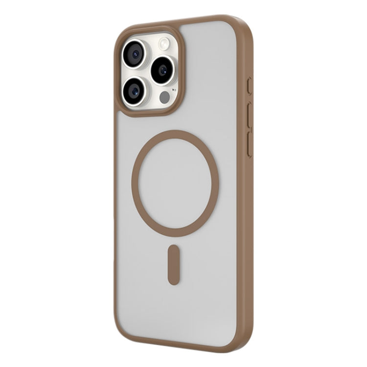 For iPhone 16 Pro TGVIS GRACE Series MagSafe Frosted Translucent Phone Case(Brown) - iPhone 16 Pro Cases by TGVIS | Online Shopping South Africa | PMC Jewellery | Buy Now Pay Later Mobicred