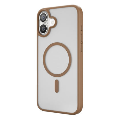 For iPhone 16 TGVIS GRACE Series MagSafe Frosted Translucent Phone Case(Brown) - iPhone 16 Cases by TGVIS | Online Shopping South Africa | PMC Jewellery | Buy Now Pay Later Mobicred