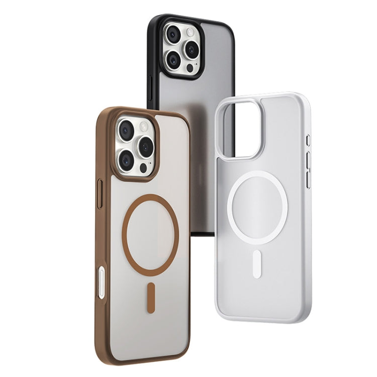 For iPhone 16 Pro TGVIS GRACE Series MagSafe Frosted Translucent Phone Case(Brown) - iPhone 16 Pro Cases by TGVIS | Online Shopping South Africa | PMC Jewellery | Buy Now Pay Later Mobicred