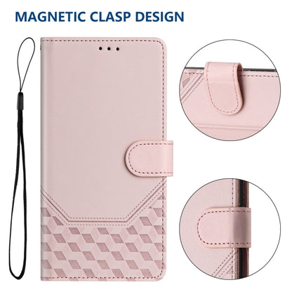 For Motorola Moto G Play 5G 2024 Oversea Honeycomb Embossing RFID Leather Phone Case(Pink) - Motorola Cases by PMC Jewellery | Online Shopping South Africa | PMC Jewellery | Buy Now Pay Later Mobicred