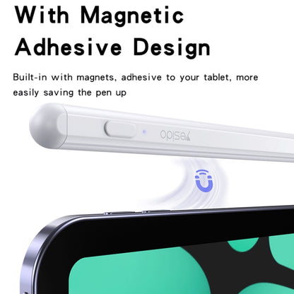 Yesido ST15 Anti-mistouch Magnetic Adhesive Active Universal Capacitive Stylus Pen(White) - Stylus Pen by Yesido | Online Shopping South Africa | PMC Jewellery | Buy Now Pay Later Mobicred